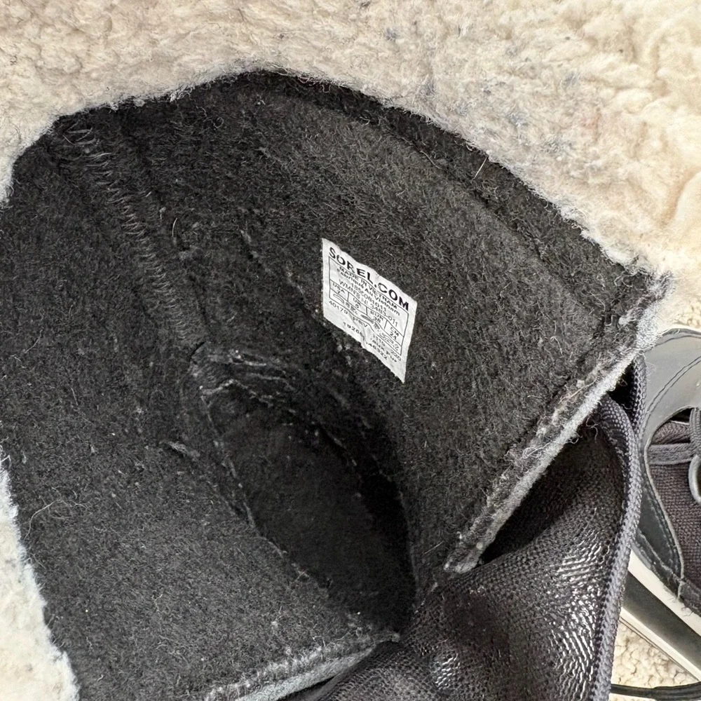 Sorel Winter Carnival Black Lace-Up Snow Waterproof Boots Outdoors Active Size 7 - Picture 5 of 15